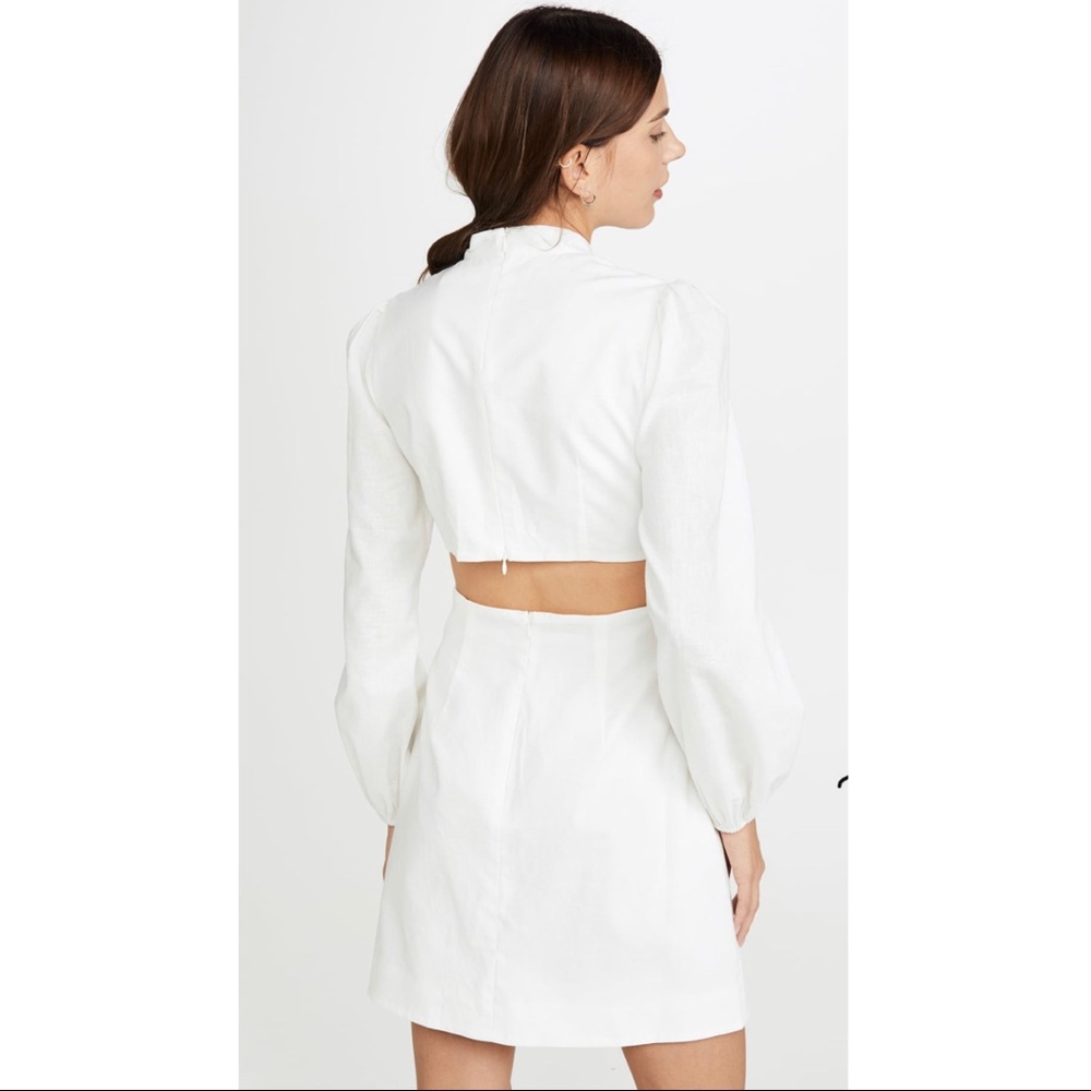 Zimmerman Zinnia Bow Cutout Short Dress White - Picture 3 of 16